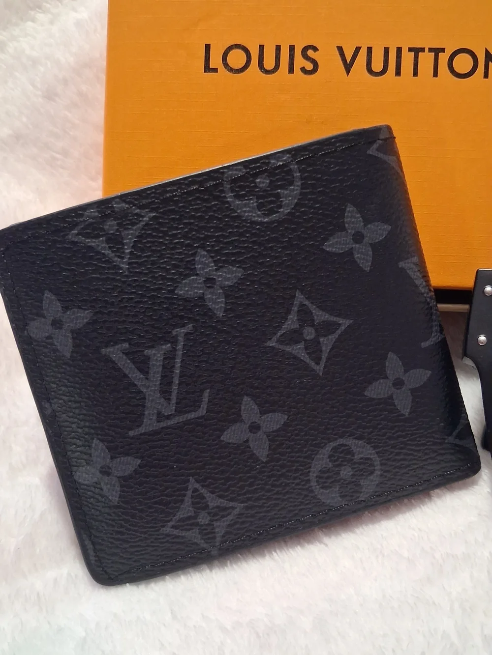 Louis Vuitton Black Monogram Eclipse trifold Wallet